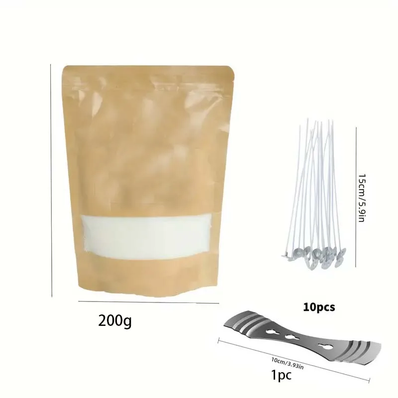 200/500g Pearl Candle Wax with Wicks Set- DIY Candle Making Kit - Refillable Pearled Sand for Pillar Candle Weddings &amp; Parties