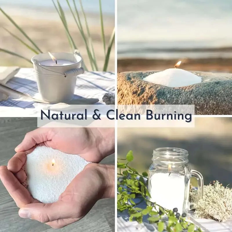 200/500g Pearl Candle Wax with Wicks Set- DIY Candle Making Kit - Refillable Pearled Sand for Pillar Candle Weddings &amp; Parties