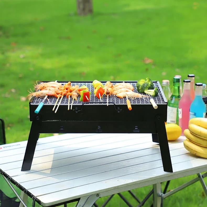 Składany przenośny grill węglowy na kemping 🔥