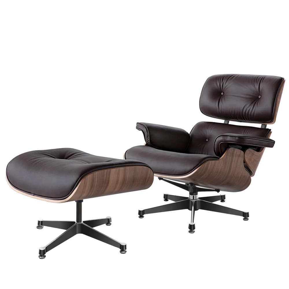 Rozkładany fotel ze skóry licowej z podnóżkiem 🛋️