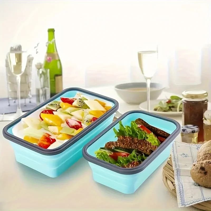 Zestaw 4 składanych silikonowych pojemników do mikrofalówki 🍱