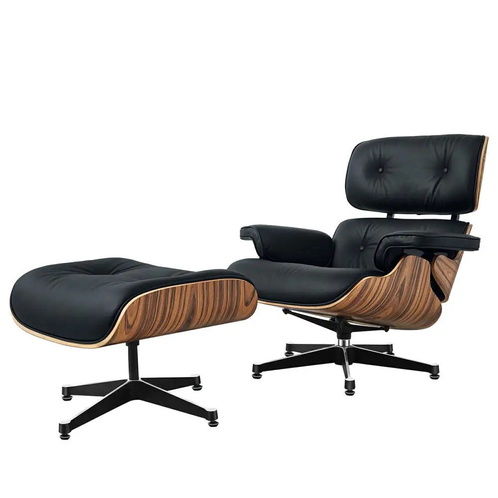 Rozkładany fotel ze skóry licowej z podnóżkiem 🛋️