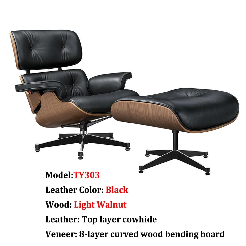 Rozkładany fotel ze skóry licowej z podnóżkiem 🛋️