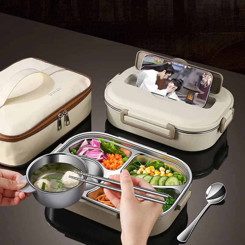 Szczelne przenośne pudełko 304 Bento z torbą 🍱