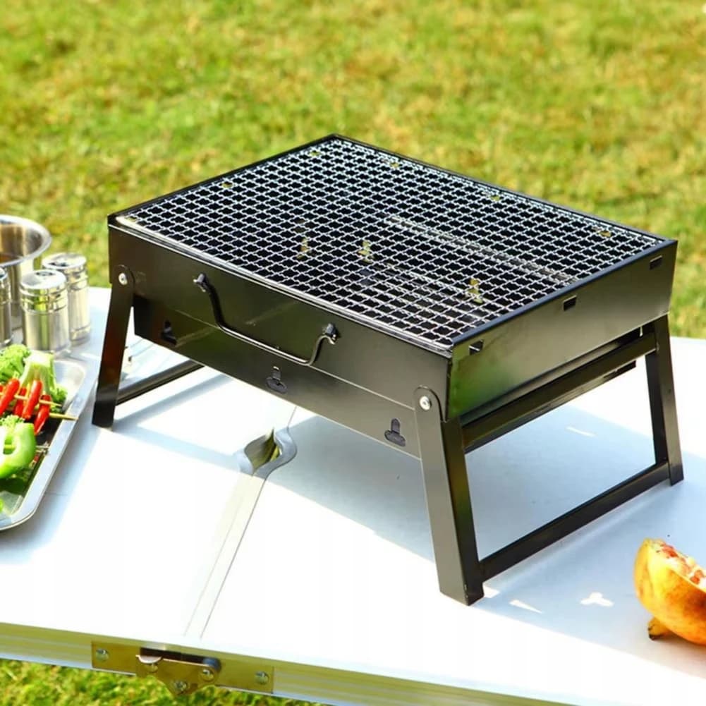 Składany przenośny grill węglowy na kemping 🔥