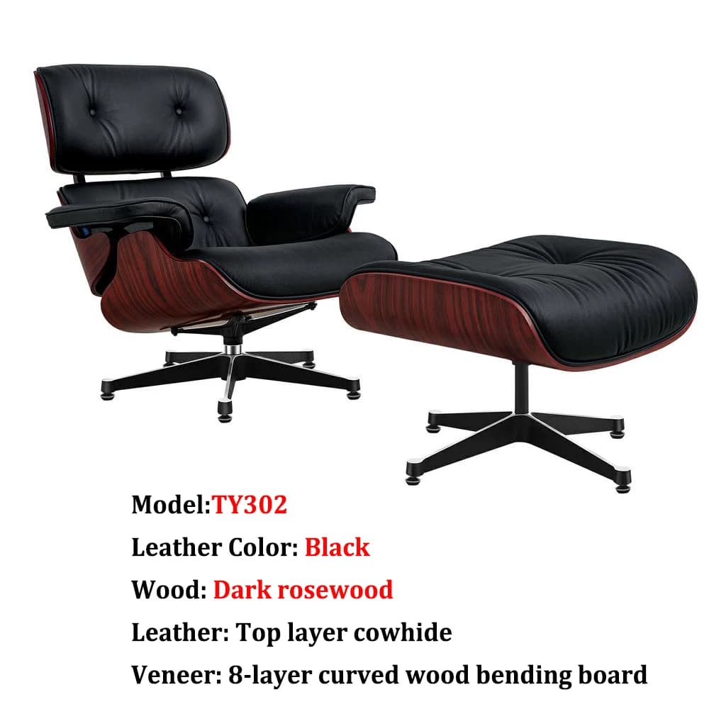 Rozkładany fotel ze skóry licowej z podnóżkiem 🛋️
