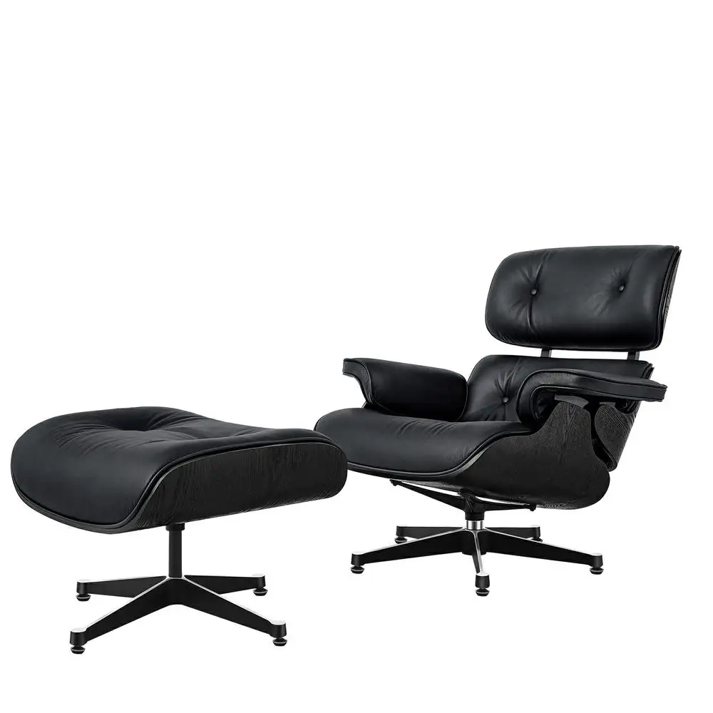Rozkładany fotel ze skóry licowej z podnóżkiem 🛋️